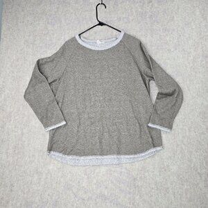 143 Story Gray Long Sleeve Sweater Womens Relaxed Fit